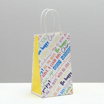 Пакет подарочный крафтовый Good day, 12 × 21 × 9 см