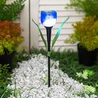 Садовый светильник Uniel на солнечной батарее «Синий тюльпан», 4 × 30 × 4 см, свечение белое - фото 9012270