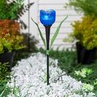 Садовый светильник Uniel на солнечной батарее «Синий тюльпан», 4 × 30 × 4 см, свечение белое - Фото 2