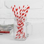 Трубочки для коктейля «Спираль», набор 25 шт., цвет красный - Фото 1