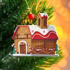 Елочная игрушка деревянная «Дом пряник», 0.5×7×7 см - Фото 3