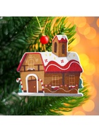 Елочная игрушка деревянная «Дом пряник», 0.5×7×7 см 4940614
