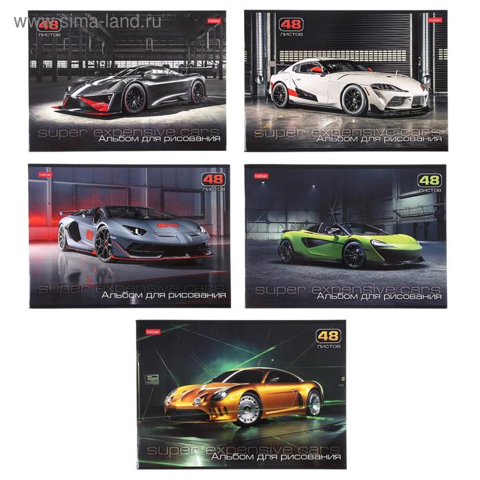 Альбом для рисования А4, 48 листов на скрепке «АвтоЛюкс», обложка мелованный картон, блок 100 г/м², МИКС - Фото 1