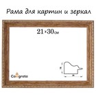 Рама для картин (зеркал) 21 х 30 х 2,6 см, пластиковая, Calligrata 6429, дерево-золотая - фото 321423001