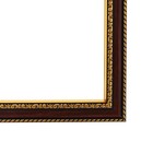 Рама для картин (зеркал) 30 х 40 х 2,8 см, пластиковая, Calligrata 6448, вишня с золотом - Фото 3