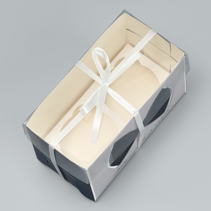 Коробка на 2 капкейка, кондитерская упаковка «Подарок для тебя», 16 х 8 х 10 см - фото 1905663679