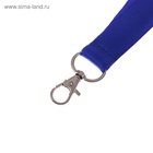 Лента для бейджа ширина-20 мм, длина-90 см с металлическим карабином, синяя 4774883