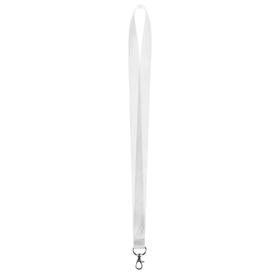 Лента для бейджа ширина-20 мм, длина-90см с металлическим карабином, белая