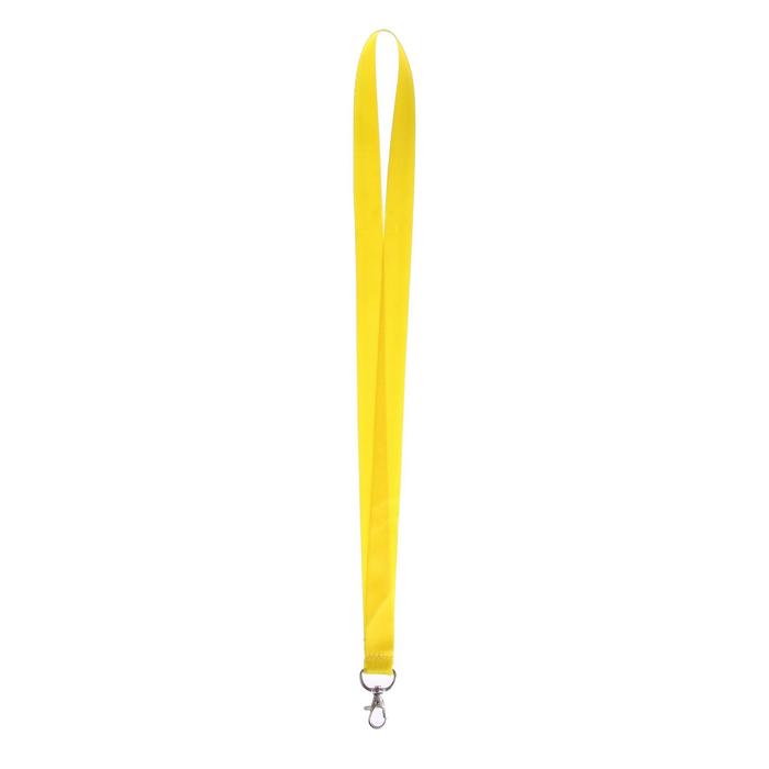 Лента для бейджа ширина-20 мм, длина-90 см с металлическим карабином, жёлтая - фото 286025103