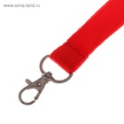 Лента для бейджа ширина-20 мм, длина-90 см с металлическим карабином, красная 4774889
