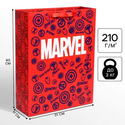 Пакет подарочный, 31х40х11 см, упаковка, Мстители