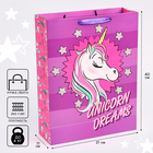 Пакет ламинат вертикальный "Unicorn dreams", Минни Маус и единорог, 31х40х11 см - фото 318341581