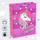 Пакет ламинат вертикальный "Unicorn dreams", Минни Маус и единорог, 31х40х11 см - фото 9012738