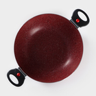 Казан алюминиевый, 4 л, d=28 см, стеклянная крышка, две съёмные ручки, цвет красный - Фото 3