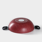 Казан алюминиевый, 4 л, d=28 см, стеклянная крышка, две съёмные ручки, цвет красный - Фото 4