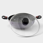 Казан алюминиевый, 4 л, d=28 см, стеклянная крышка, две съёмные ручки, цвет фиолетовый - Фото 2