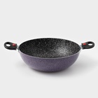 Казан алюминиевый, 4 л, d=28 см, стеклянная крышка, две съёмные ручки, цвет фиолетовый - Фото 3