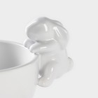 Конфетница Доляна «Зайка», 13×10×9 см, цвет белый - Фото 3