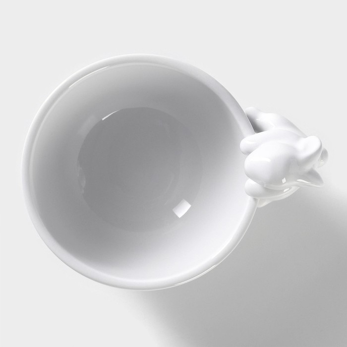 Конфетница Доляна «Зайка», 13×10×9 см, цвет белый - фото 1905663762