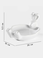 Блюдо сервировочное Доляна «Зайка», 21×16×9.5 см, доломит, цвет белый - Фото 2