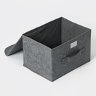 Короб стеллажный для хранения с крышкой Доляна «Нея», 26×20×17 см, цвет серый - Фото 3