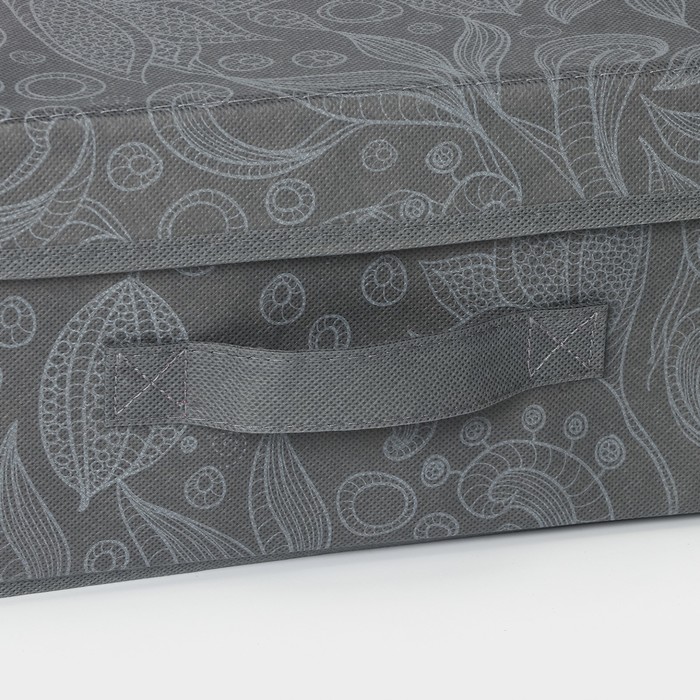 Короб стеллажный для хранения с крышкой Доляна «Нея», 30×28×15 см, цвет серый