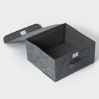 Короб стеллажный для хранения с крышкой Доляна «Нея», 30×28×15 см, цвет серый - Фото 5