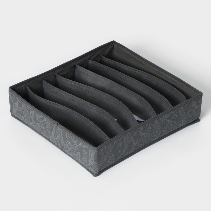 Органайзер для хранения белья Доляна «Нея», 7 отделений, 34×30×8 см, цвет серый