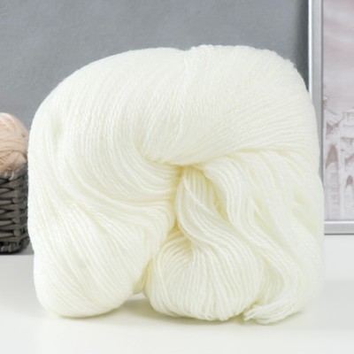 Пряжа для вязания спицами, крючком «Карачаевская», пасма, 100% акрил, 820 850 м/250 280 г, (27 молоко)