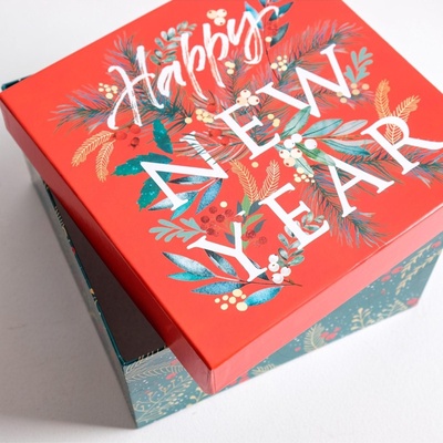 Набор подарочных коробок 6 в1 Happy new year, 10×10×6 - 20×20×11 см, Новый год