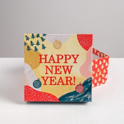 Набор подарочных коробок 6 в1 Happy new year, 10×10×6 - 20×20×11 см, Новый год