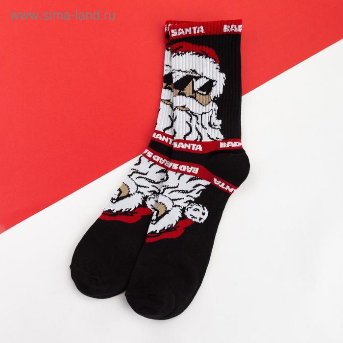 Носки новогодние мужские KAFTAN «Санта» размер 41-44 (27-29 см), чёрные