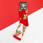 Носки новогодние мужские KAFTAN "Кот" размер 41-44 (27-29 см), цвет красный - Фото 3