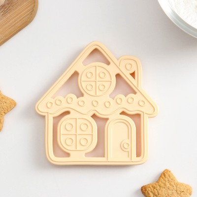 Форма для печенья «Домик», вырубка, штамп, цвет МИКС