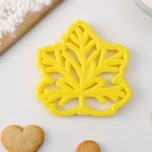 Форма для печенья «Листочек», вырубка, штамп, цвет жёлтый - Фото 1