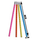 Карандаш чернографитный Calligrata «Линейка», НВ, незаточенный, с ластиком, круглый, деревянный, МИКС - Фото 3