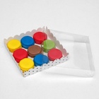 Коробочка для печенья с PVC крышкой «Горох», белая, 15×15×3 см - Фото 3