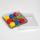 Коробочка для печенья с PVC крышкой "Полоски", крафт, 15 х 15 х 3 см - Фото 2
