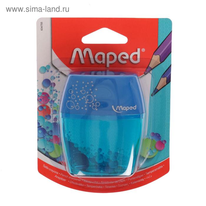 Точилка 2 отверстия с контейнером Maped Shaker, микс - Фото 1