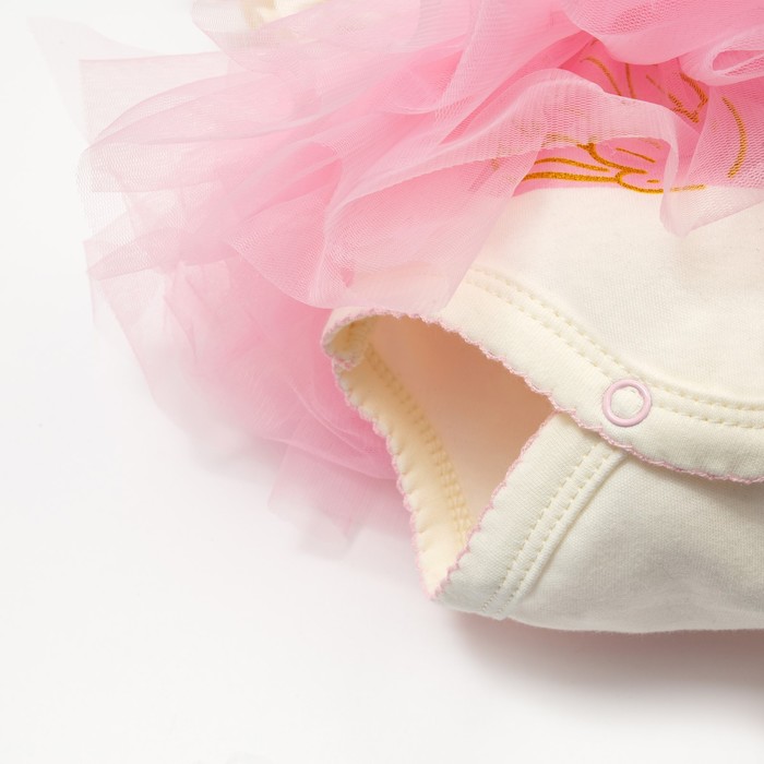 Боди с юбкой Крошка Я "Фламинго", белый, рост 80-86 см - фото 1907113331
