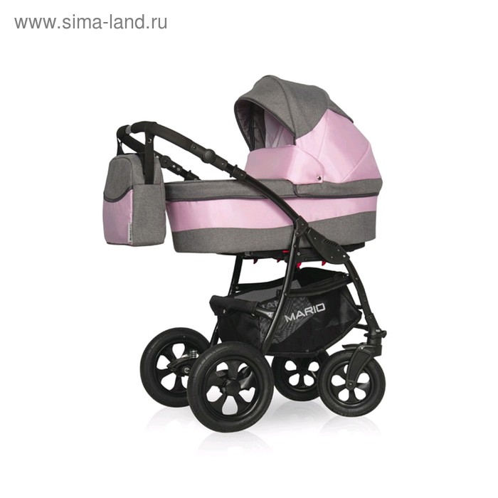 Коляска 2 в 1 Riko Mario, цвет серый, розовый - Фото 1