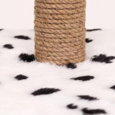 Домик для кошек с когтеточкой, 65×51×173 см, с площадкой и полкой, белый