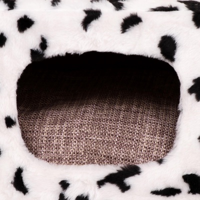 Домик для кошек с когтеточкой, 65×51×173 см, с площадкой и полкой, белый