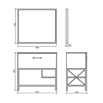 Зеркало Comforty Бредфорд 90, цвет чёрный, 90×80 см