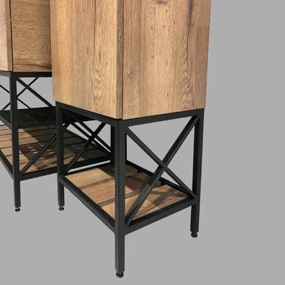 Тумба - умывальник Comforty «Бредфорд-90», с раковиной Comforty 90E черная матовая, цвет дуб темный