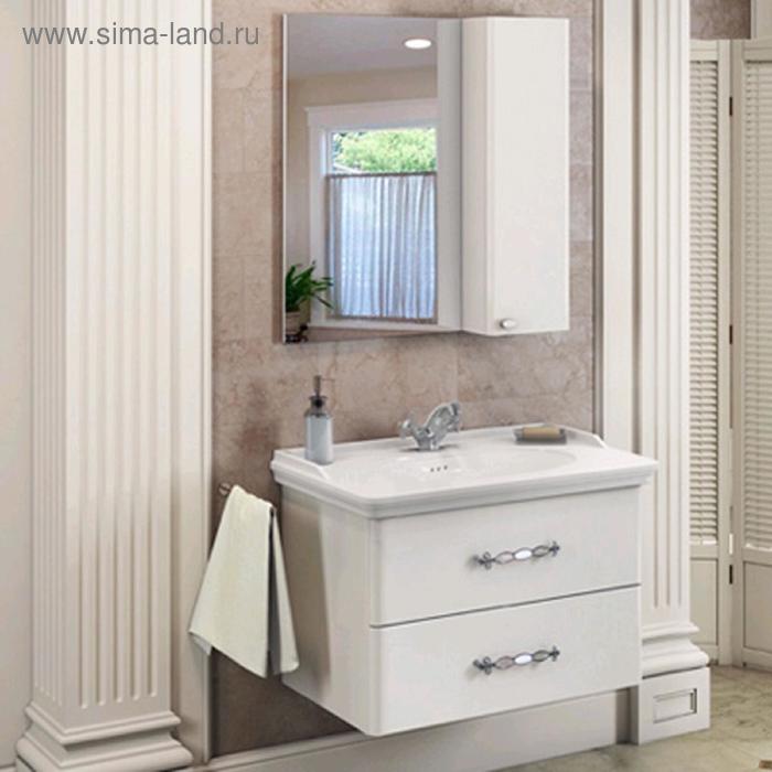 Зеркало шкаф для ванной комнаты Comforty «Неаполь 80», 800×750 мм, цвет белый глянец - Фото 1