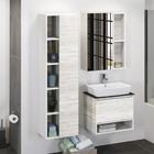 Зеркало шкаф Comforty Прага 60 для ванной комнаты, цвет дуб белый - Фото 1