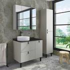 Зеркало шкаф Comforty Сорренто 90 для ванной комнаты, цвет светло-серый - фото 295832444