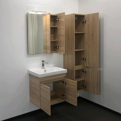 Шкаф – колонна для ванной комнаты Comforty «Тромсе – 35», 350×320×1600 мм, цвет дуб сонома