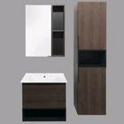 Зеркало шкаф Comforty Франкфурт 60 для ванной комнаты, цвет дуб шоколадно-коричневый - фото 294934416